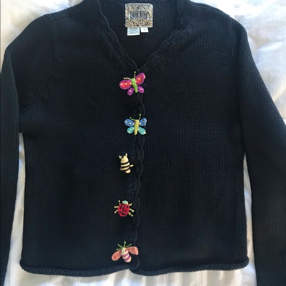 insect embroidery cardigan